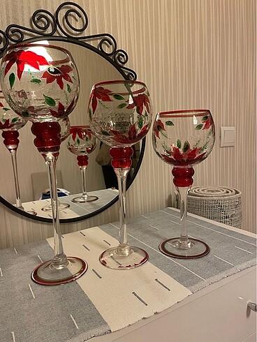  Beden beyaz Renk Şamdan 3lü set
