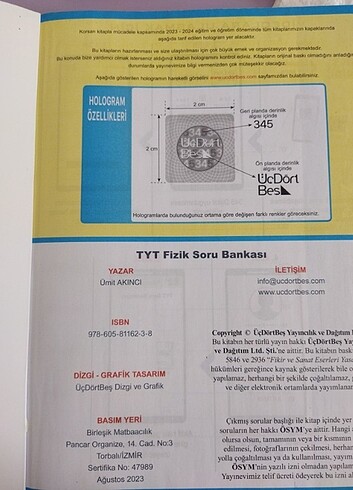  Tyt fizik üçdörtbeş