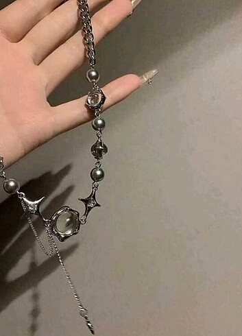 Beden Y2k star kedi gözü kore tarzı kolye