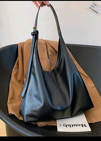 Zara Y2k büyük siyah çanta 