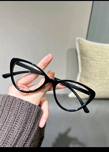 diğer Beden siyah Renk Cat eye cam şeffaf gözlük
