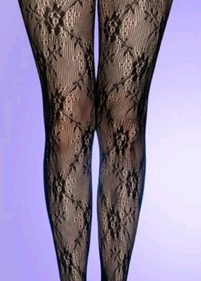 Siyah çiçekli pinterest çorabı - Görsel 2