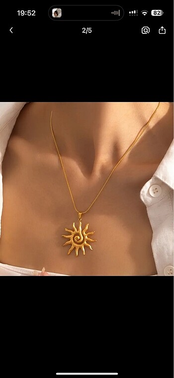 Accessorize Gold güneş kolye