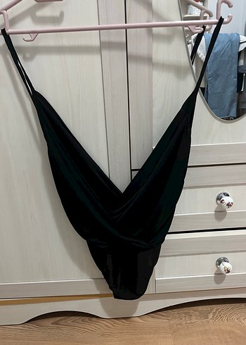 xs Beden siyah Renk Siyah Minimalist Midi Bodysuit