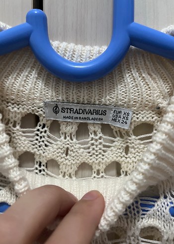 Stradivarius Beyaz Örgü Kadın Triko Kazak delikli