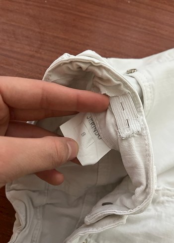 8 Yaş Beden beyaz Renk Beyaz Düğmeli Pamuklu Erkek Çocuk Pantolonu