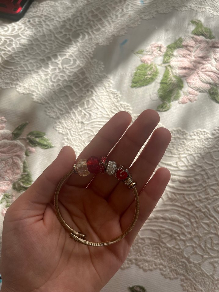Kırmızı Boncuklu Bohem Kadın Bileklik - Görsel 3