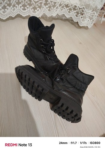 Siyah Bağcıklı Stiletto Topuklu Kadın Bot - Görsel 4