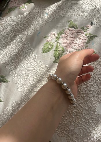 İnci Boncuklu Beyaz Bohem Bileklik - Görsel 2