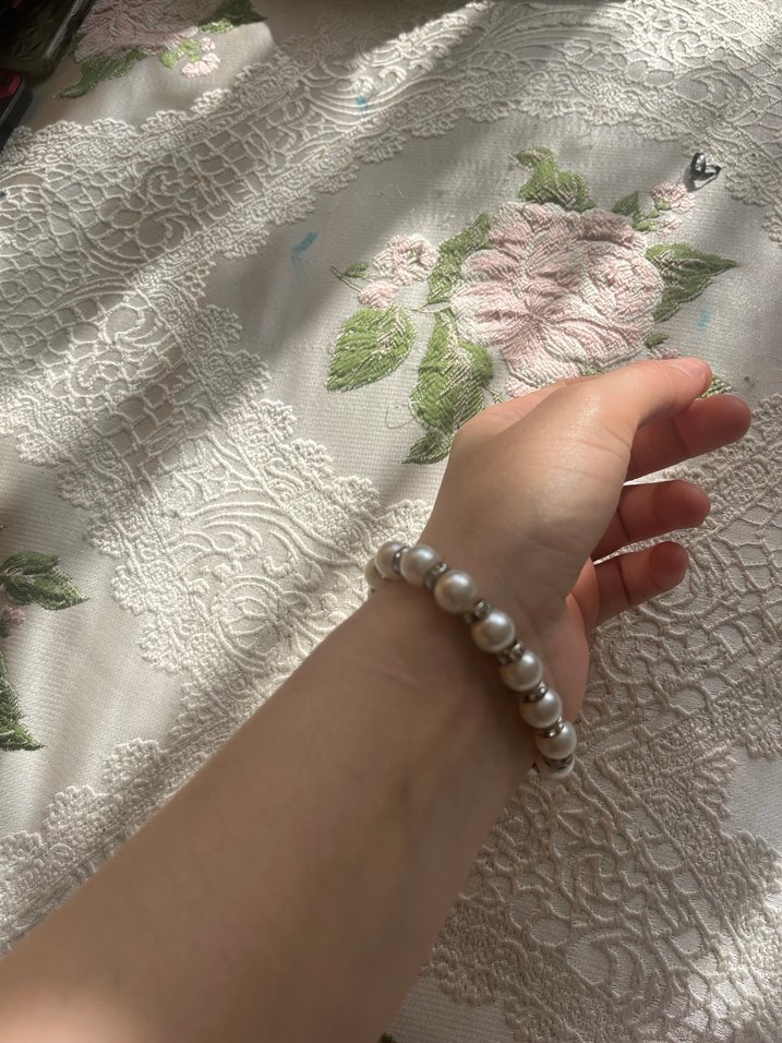 İnci Boncuklu Beyaz Bohem Bileklik - Görsel 2