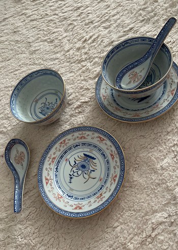 Nakışlı Mavi Geleneksel sosluk vintage
