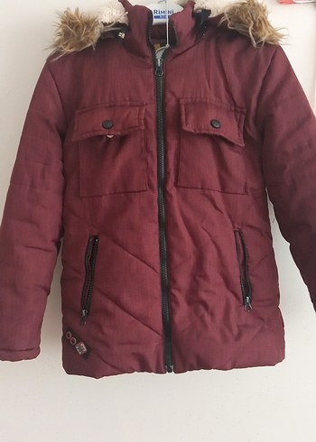 Bordo Kürklü Erkek Çocuk Mont