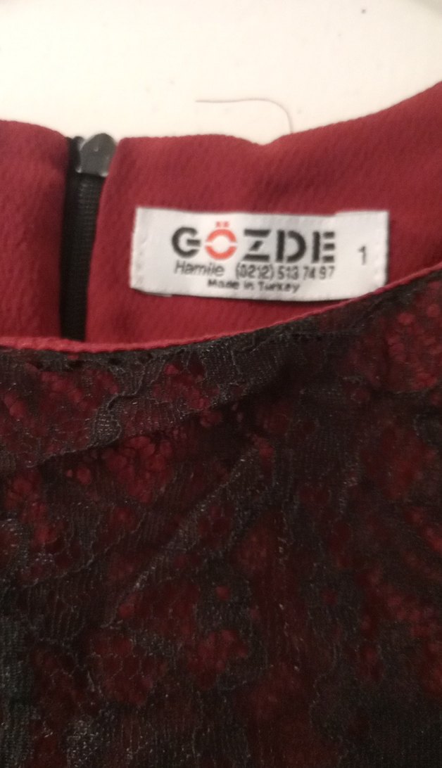 Bordo Straplez Midi Gotik - Görsel 3