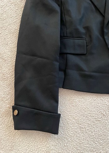 38 Beden siyah Renk Siyah Düğmeli Midi Kadın Blazer Ceket