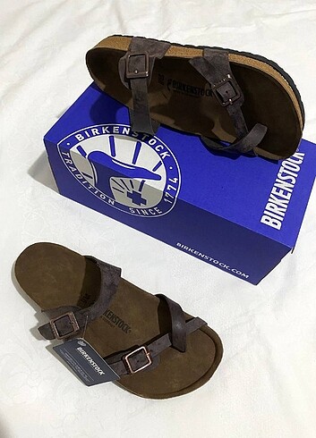 38 Beden kahverengi Renk Birkenstock Kahverengi Kadın Terlik 