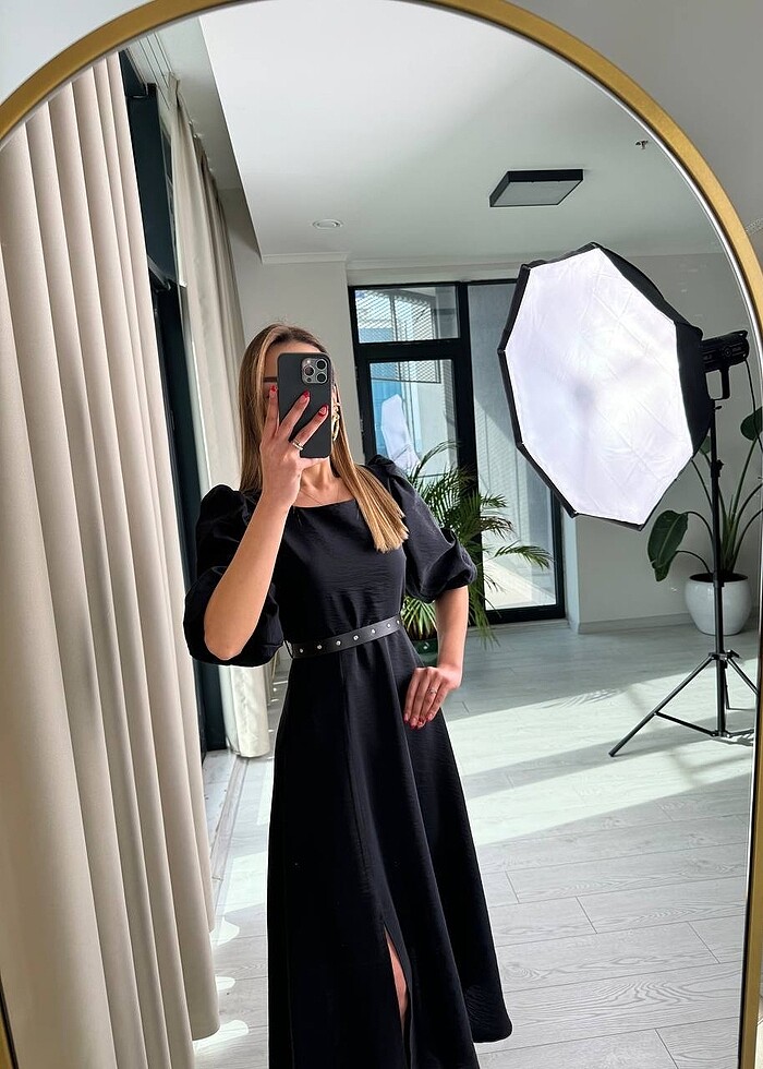 Siyah çan elbise - Görsel 3