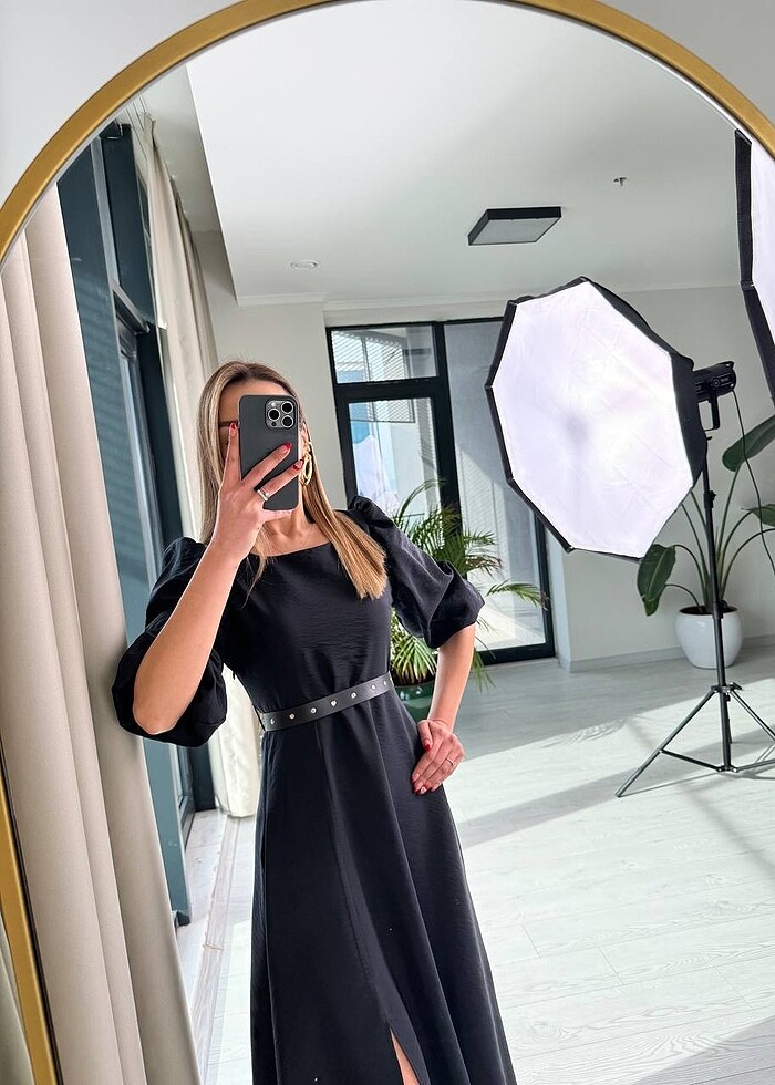 Siyah çan elbise - Görsel 2