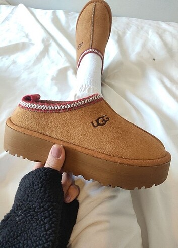 37 Beden kahverengi Renk UGG TAZZ slipper PLATFORM taba 