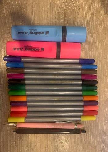 Edding Fosforlu, pritt keçeli ve uçlu kalemler
