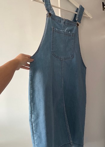 Kadın Mavi Kot Midi Tulum - Görsel 2