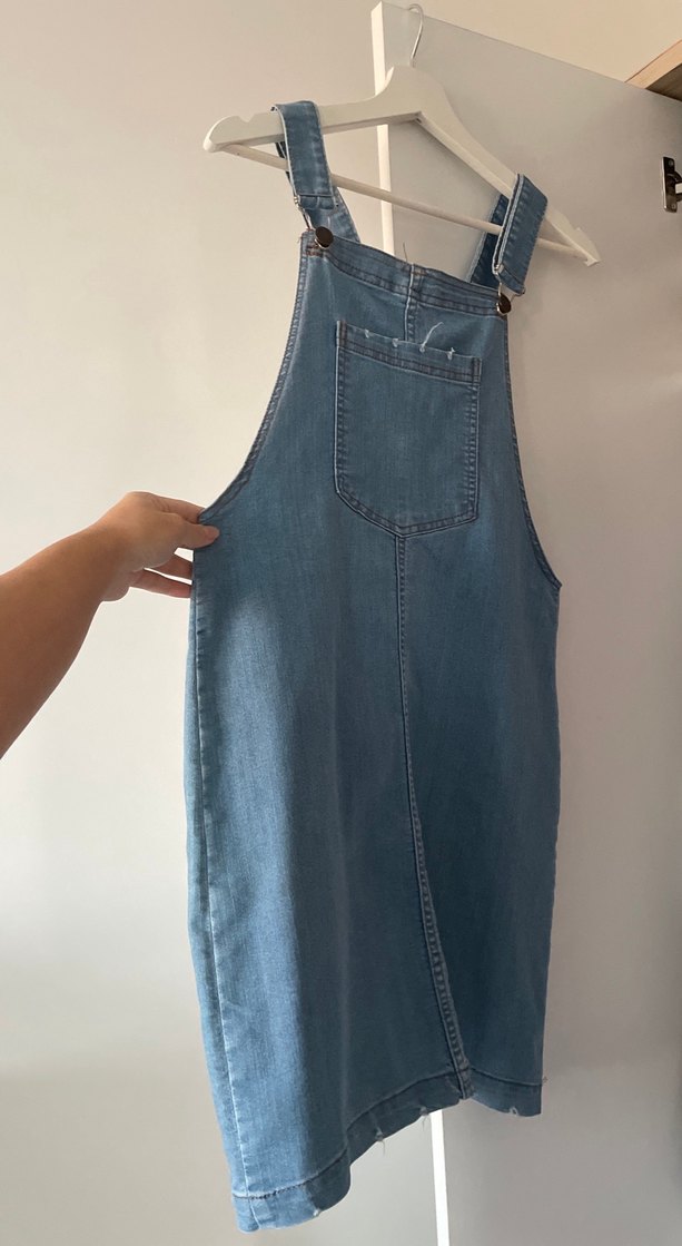 Kadın Mavi Kot Midi Tulum - Görsel 2