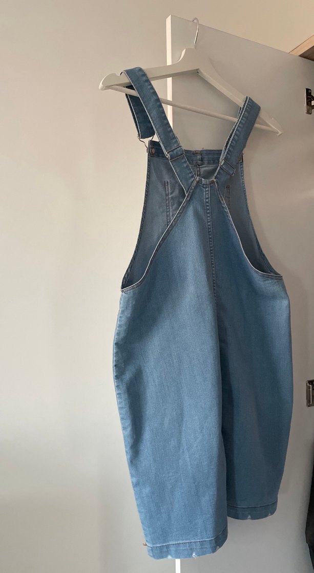 Kadın Mavi Kot Midi Tulum - Görsel 3