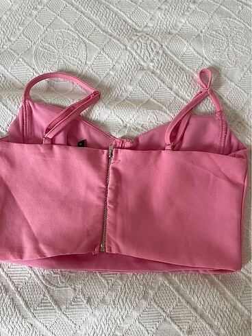 Zara crop pembe