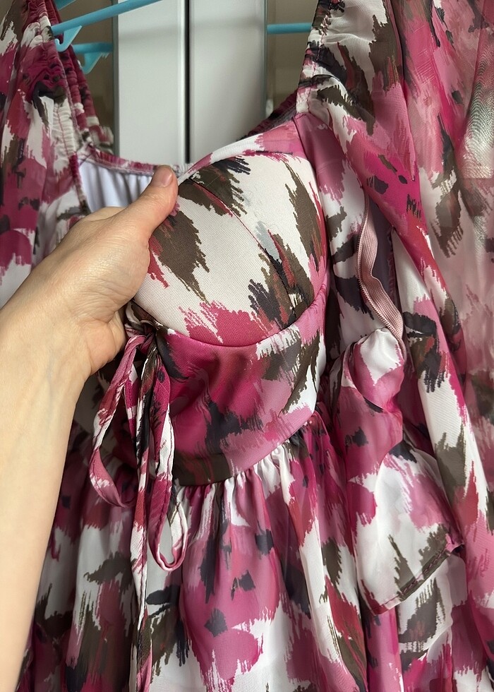 Şifon mini elbise - Görsel 3