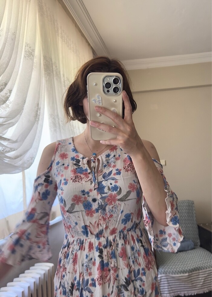 Karışık çiçek desenli elbise - Görsel 3