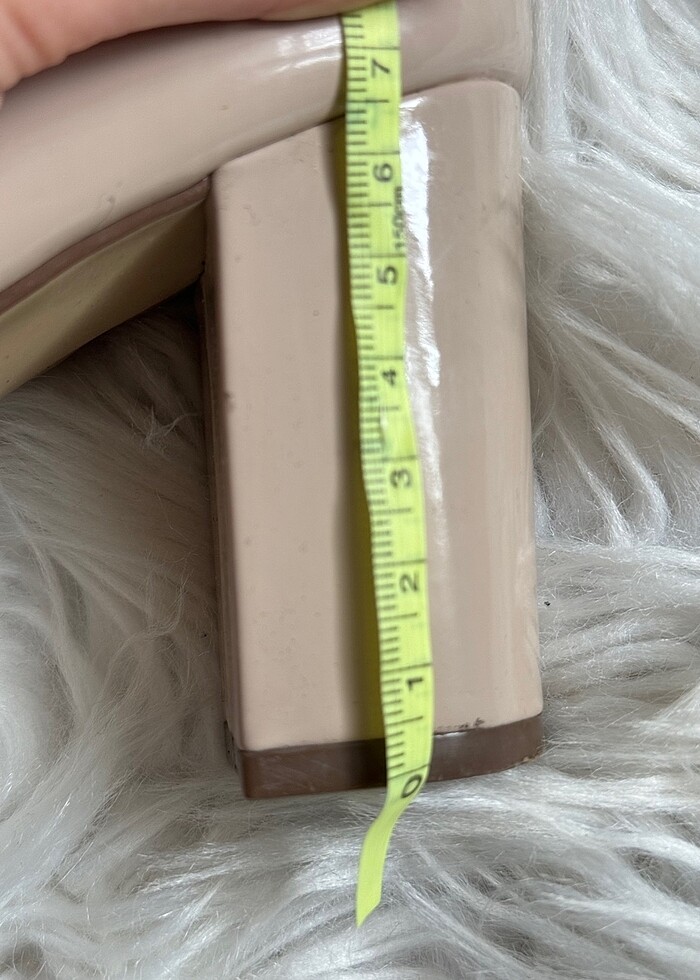 Bej topuklu ayakkabı - Görsel 4