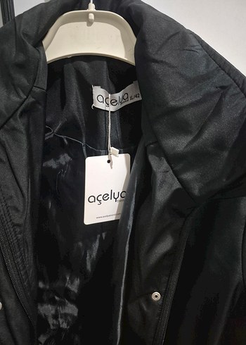 Uzun Siyah Kadın trençkot - Görsel 3