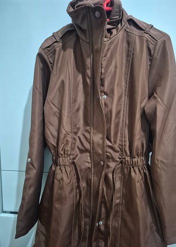 Kahverengi Uzun Kadın yağmurluk - Görsel 3