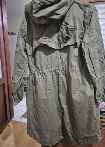 Düğmeli Haki Midi Kadın Ceket - Görsel 3