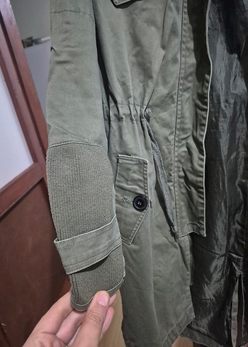 Düğmeli Haki Midi Kadın Ceket - Görsel 2