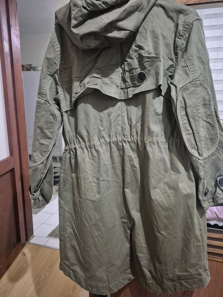 Düğmeli Haki Midi Kadın Ceket - Görsel 3