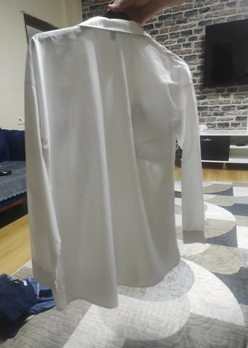 Düğmeli, Notched Yaka, Baskılı Beyaz Kadın Gömlek - Görsel 2