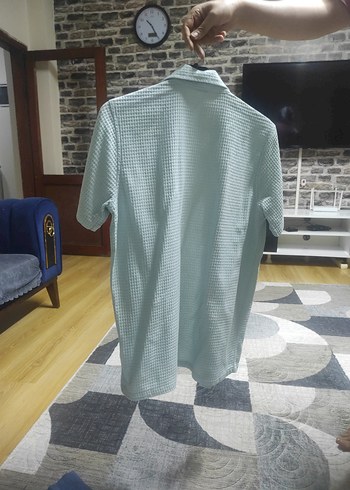 Mavi Erkek Kısa Kollu Gömlek - Görsel 2