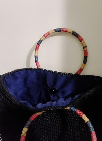 El örgüsü deri tabanlı kol çantası - Görsel 5