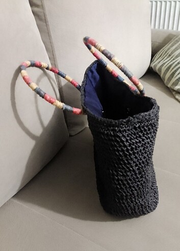 El örgüsü deri tabanlı kol çantası - Görsel 7