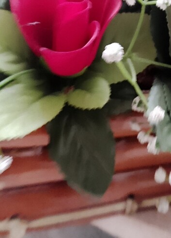 Nostaljik bambu sepetli yapay çiçek  - Görsel 4