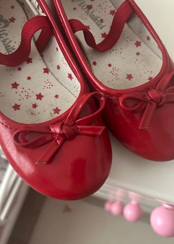 Kız Çocuk Kırmızı Fiyonk Detaylı Babet - Görsel 3