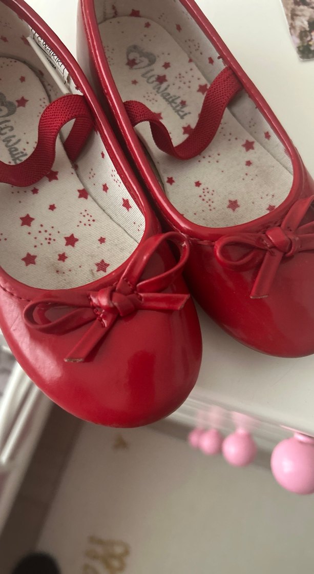 Kız Çocuk Kırmızı Fiyonk Detaylı Babet - Görsel 3