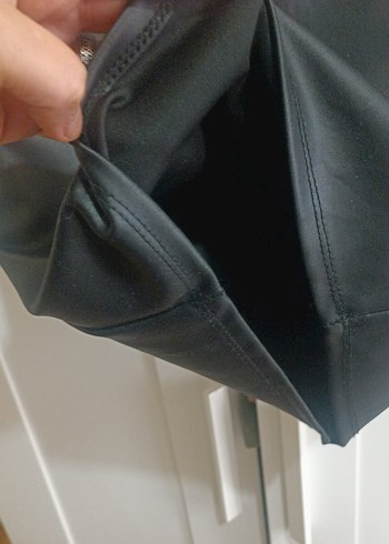 Siyah deri Drapeli Kalem Etek - Görsel 3