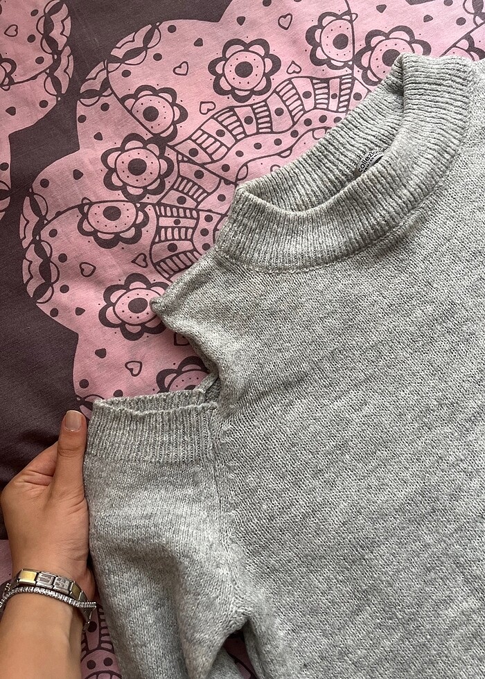 Gri yumoş kazak - Görsel 2