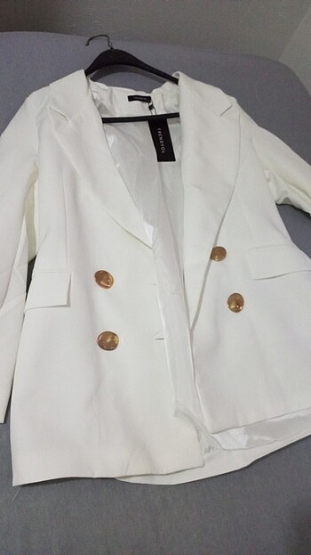 l Beden beyaz Renk Blazer ceket