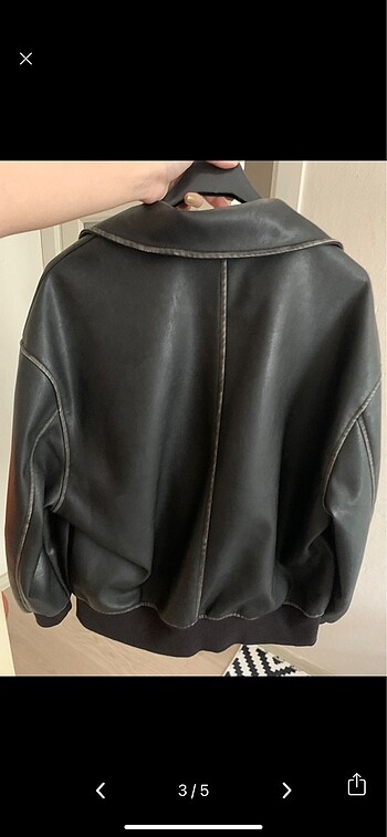 s Beden Stradivarius soluk efektli oversize deri ceket