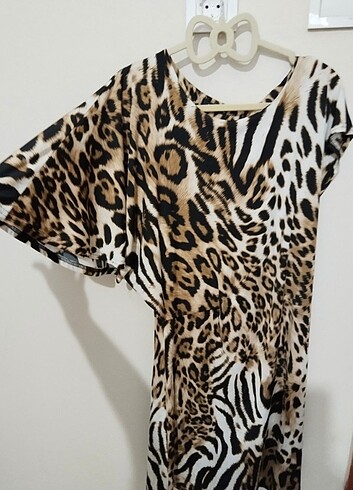 Afrodit Leopar desenli elbise 