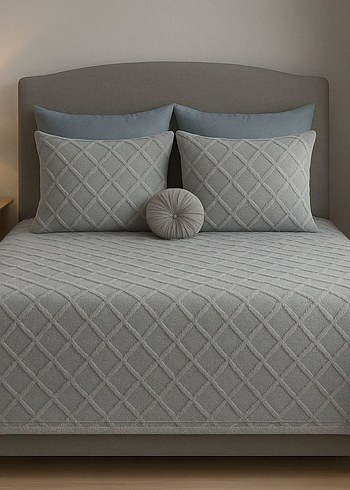 Gri Puantiyeli Yatak Örtüsü - Görsel 3