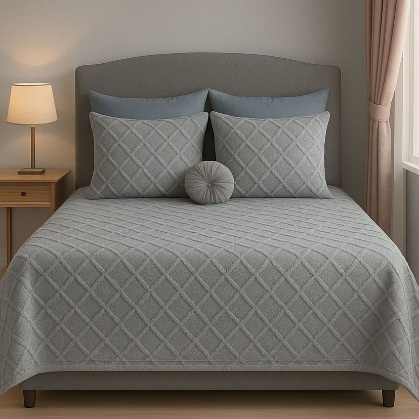 Gri Puantiyeli Yatak Örtüsü - Görsel 3