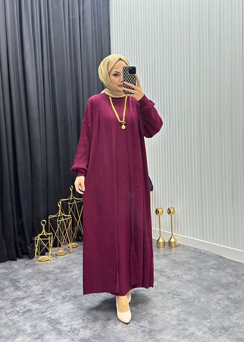 Bej Kadın Uzun Salaş Elbise - Görsel 7